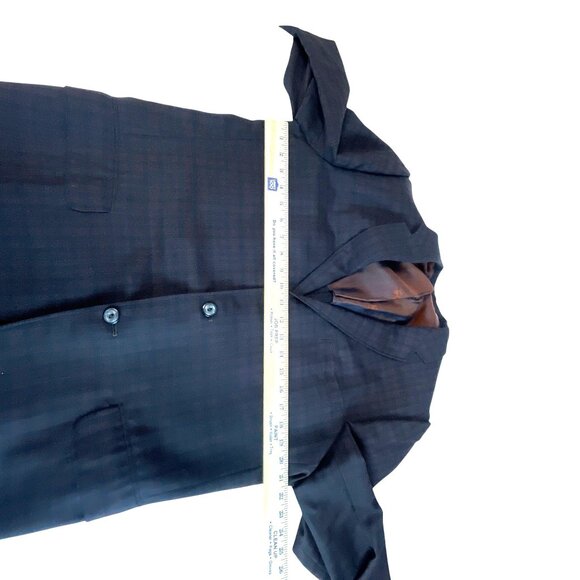 Abercrombie & Fitch Mens Plaid Wool Blazer Jacket 3-Button Fully Lined Brown Che - Picture 8 of 8